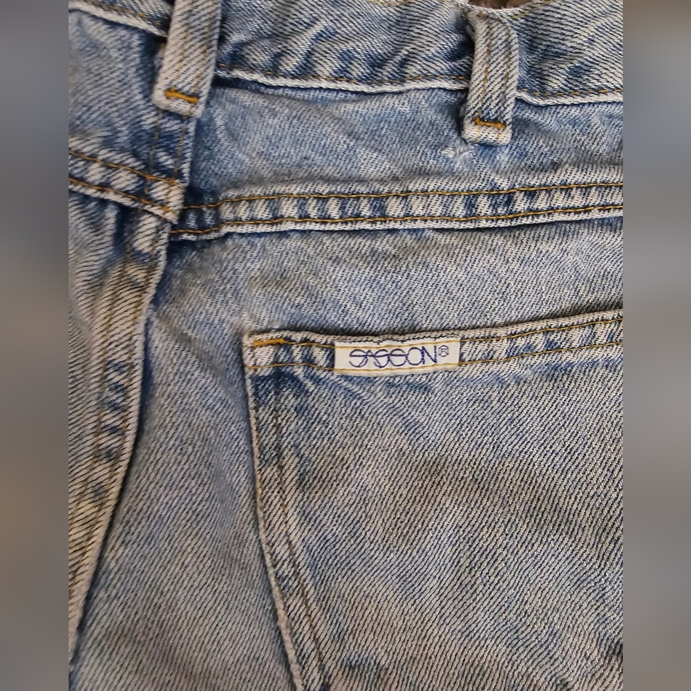 Vintage Sasson Girls Highwaisted Jean Denim Shorts With Raw Hem Size 14 - Picture 4 of 7